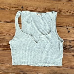 Free People intimately Small Ribbed Grey Cropped Tank